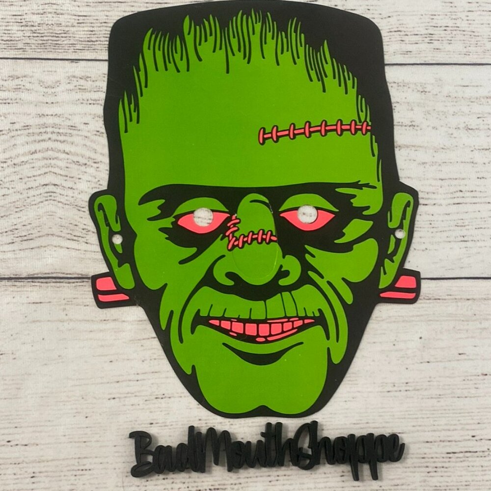 *Vintage Frankenstein Monster Halloween Mask 1960's-70's Paper Flat
